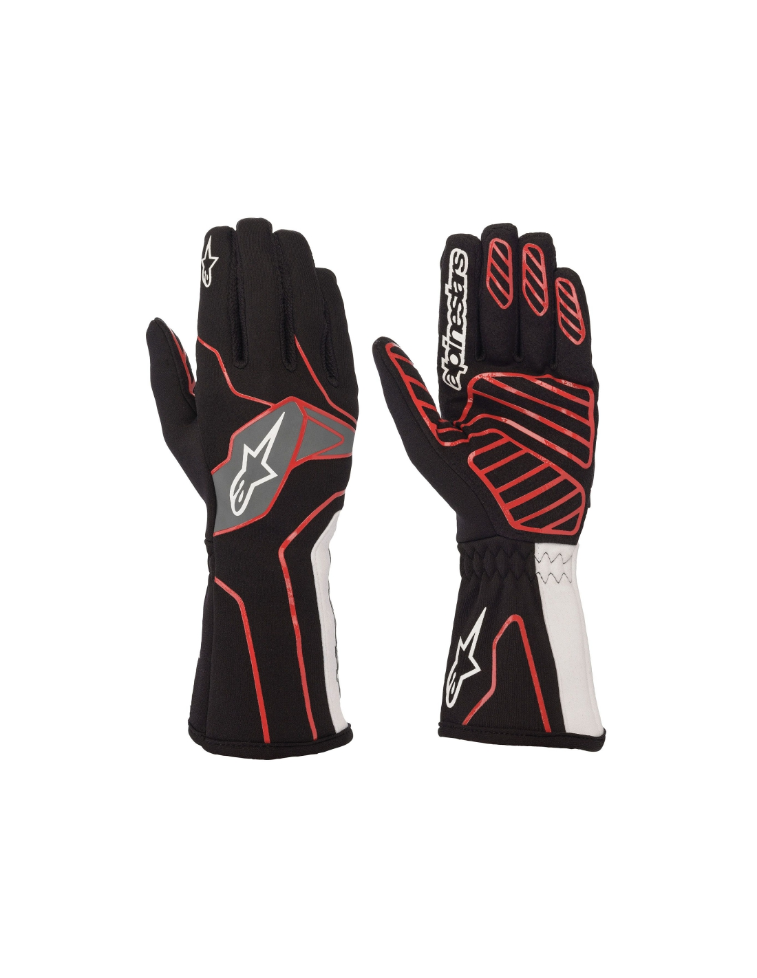 Alpinestars Kart-Handschuhe Tech 1-K V2 – Rutschfest, Atmungsaktiv, In Rot/Weiß, Größe L